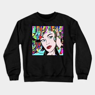 Pop Art Comic  Goddess Crewneck Sweatshirt